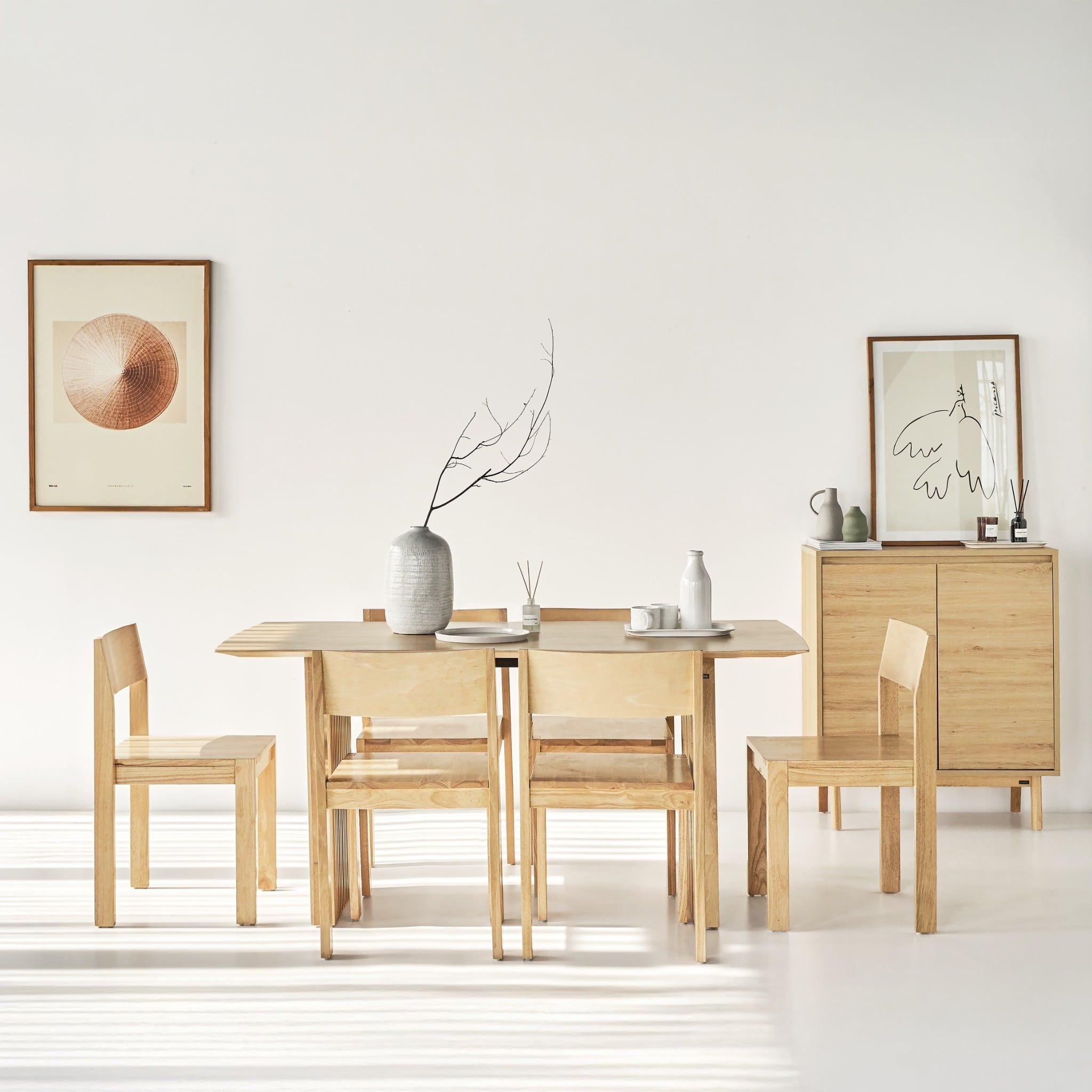 Bộ Bàn Ăn 6 Ghế Gỗ Tự Nhiên PLANK