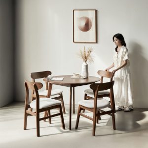 Bộ Bàn Ăn Oslo Tròn (Màu Nâu, 100)