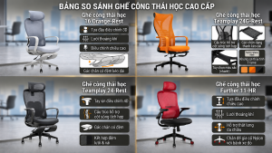 Bang so sánh ghế công thái học cao cấp
